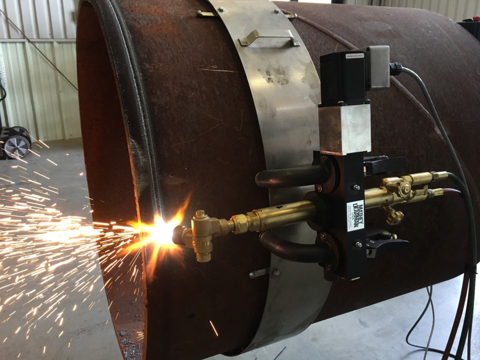 Mathey Dearman Band Crawler Cutting and Beveling Machine