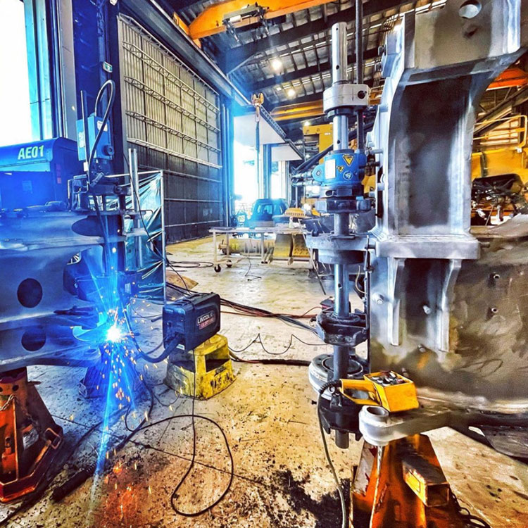 BORTECH BW3000 Auto Bore Welder and CLIMAX BB5000 Line Boring Machine, CAT 16m Grader